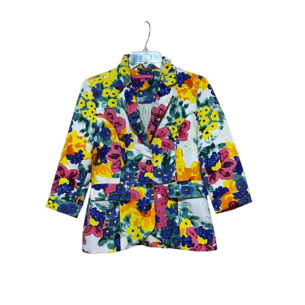 Y2K WALTER Walter Baker Floral Blazer 4 Jacket Fitted Pop Art Maximalist Mod